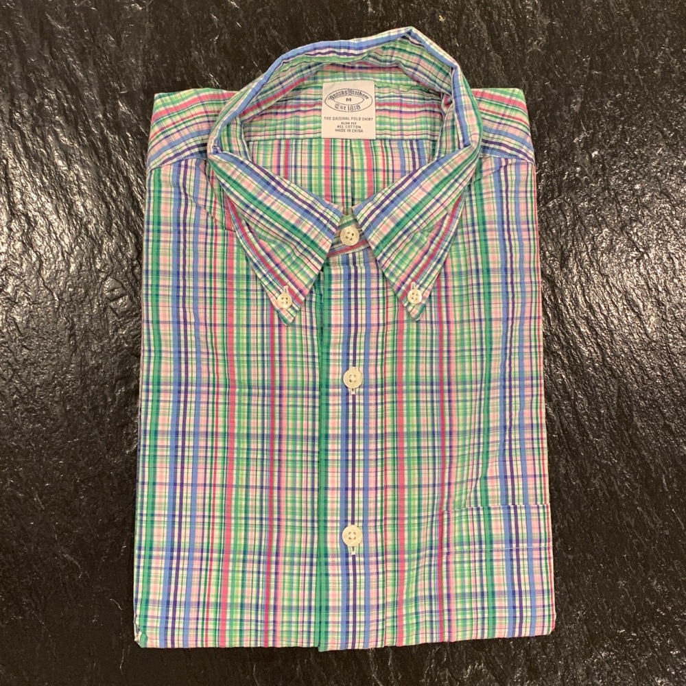 Brooks Brothers Shirt Men's All Cotton Original Polo Button down men's M $69